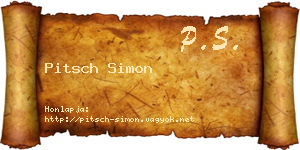 Pitsch Simon névjegykártya
